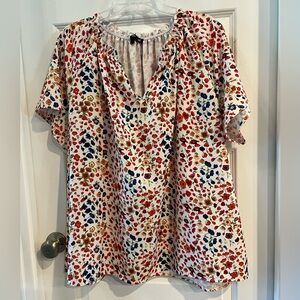 SHEIN colorful Ruffled Blouse Relaxed Fit